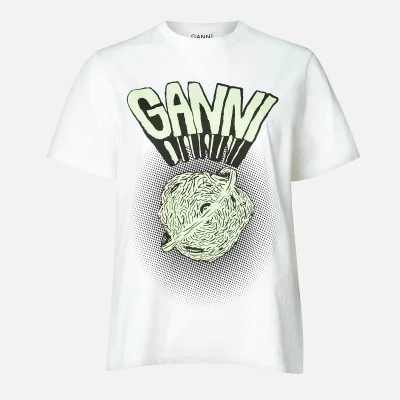 Ganni Women's Basic Cotton Jersey Logo T-Shirt - White