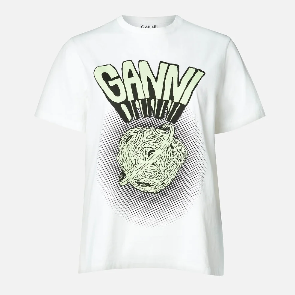Ganni Women's Basic Cotton Jersey Logo T-Shirt - White Image 1