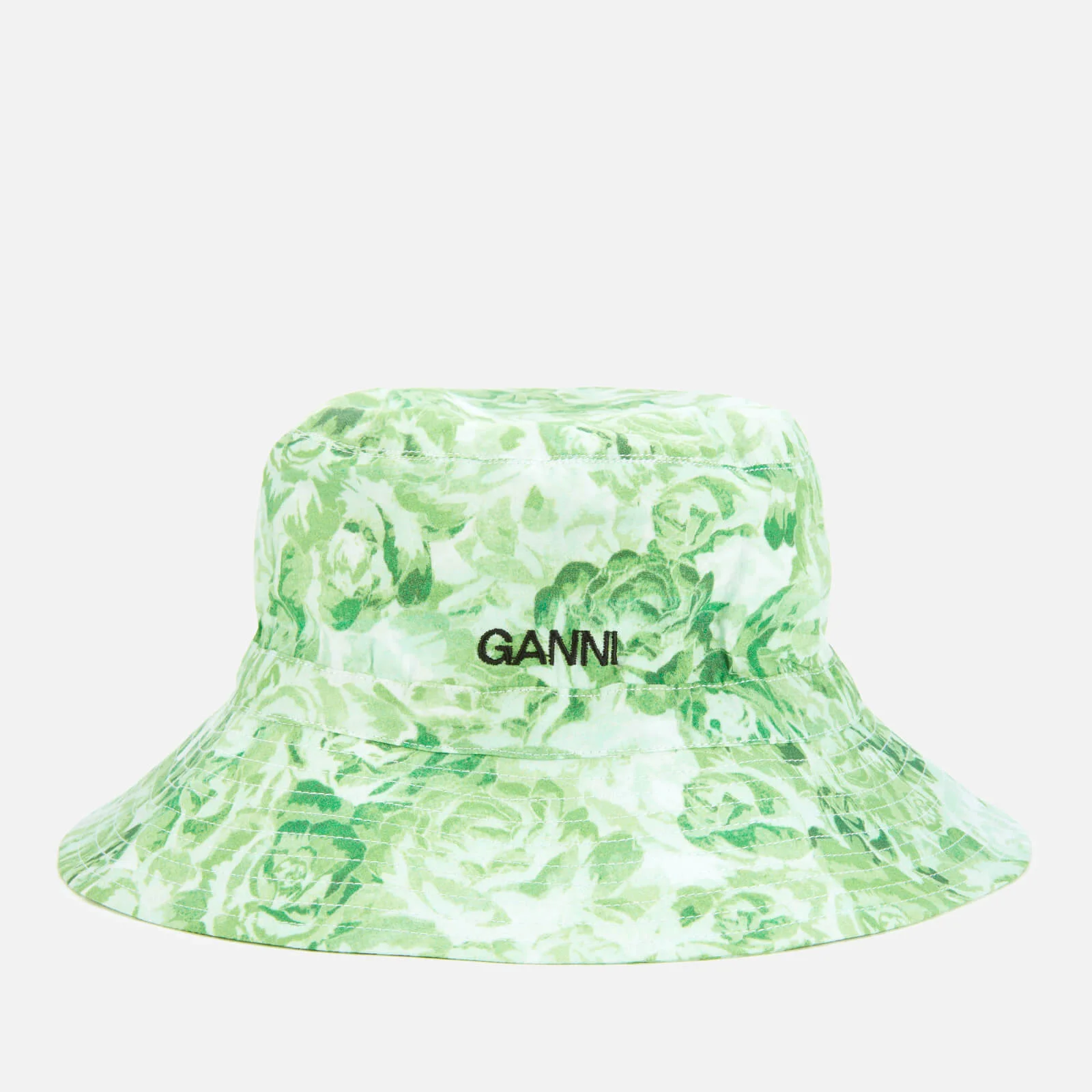 Ganni Women's Printed Bucket Hat - Island Green Image 1