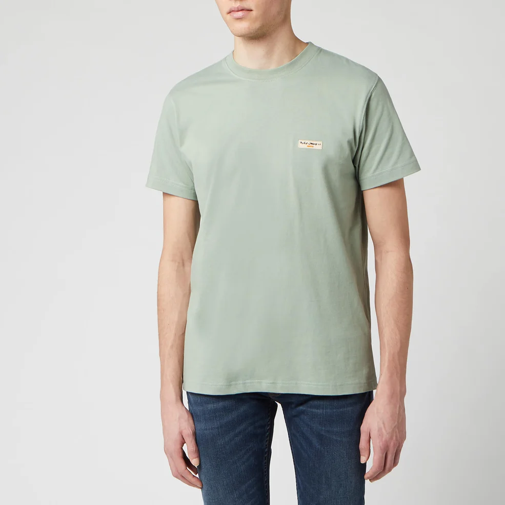 Nudie Jeans Men's Daniel Logo T-Shirt - Pale Green Image 1
