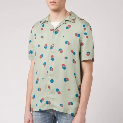 Nudie Jeans Men's Arvid Random Dots Short Sleeve Shirt - Pale Green