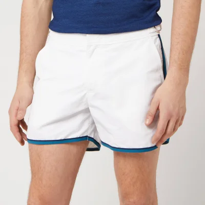 Orlebar Brown Men's Setter Swim Shorts - White/Aquamarine