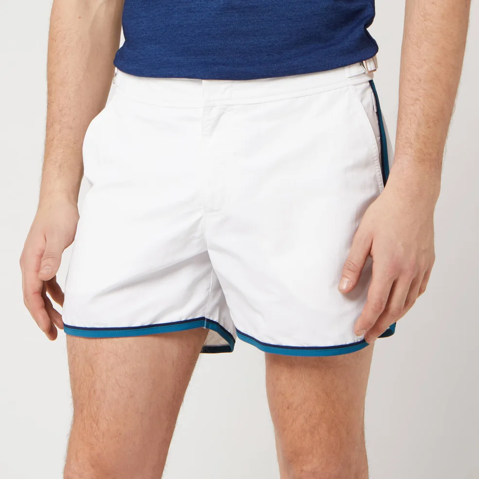 Orlebar Brown Men's Setter Swim Shorts - White/Aquamarine Image 1