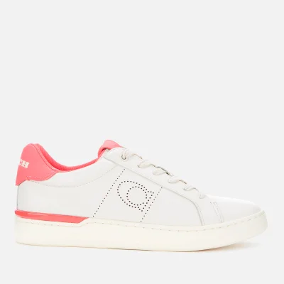 Coach Women's Lowline Leather Cupsole Trainers - Chalk/Neon Pink