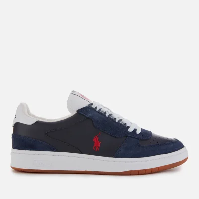 Polo Ralph Lauren Men's Polo Court Leather/Suede Trainers - Navy/Red