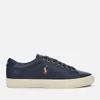 Polo Ralph Lauren Men's Longwood Perforated Leather Low Top Trainers - Newport Navy - Image 1