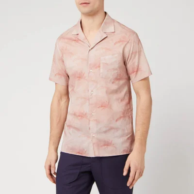 Officine Générale Men's Dario Palm Print Shirt - Pink