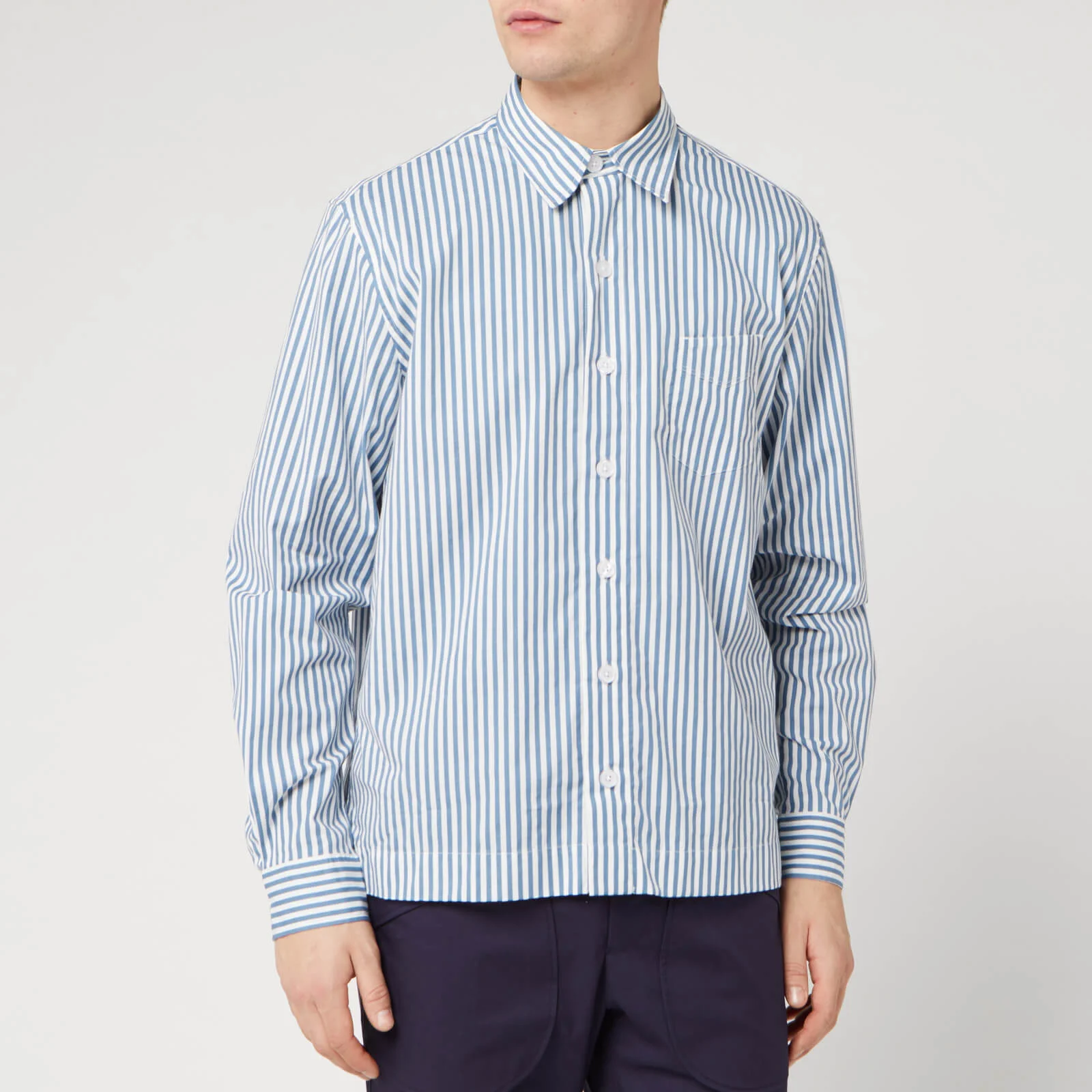 Officine Générale Men's Bob Candy Stripe Shirt - White/Blue Image 1