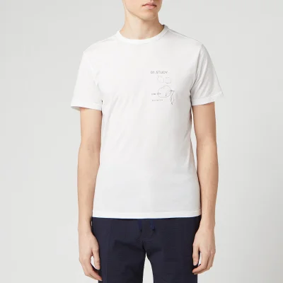 Officine Générale Men's Study 01 Print T-Shirt - White/Klein