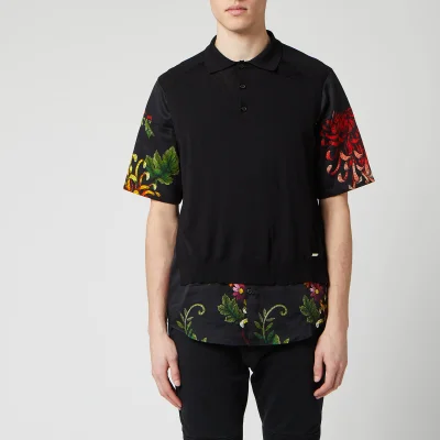 Dsquared2 Men's Polo Shirt - Black Floral Satin