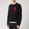 AMI Men's Intarsia Knit Oversize De Coeur Sweatshirt - Noir - Image 1