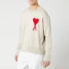 AMI Men's Intarsia Knit Oversize De Coeur Sweater - Clay - Image 1