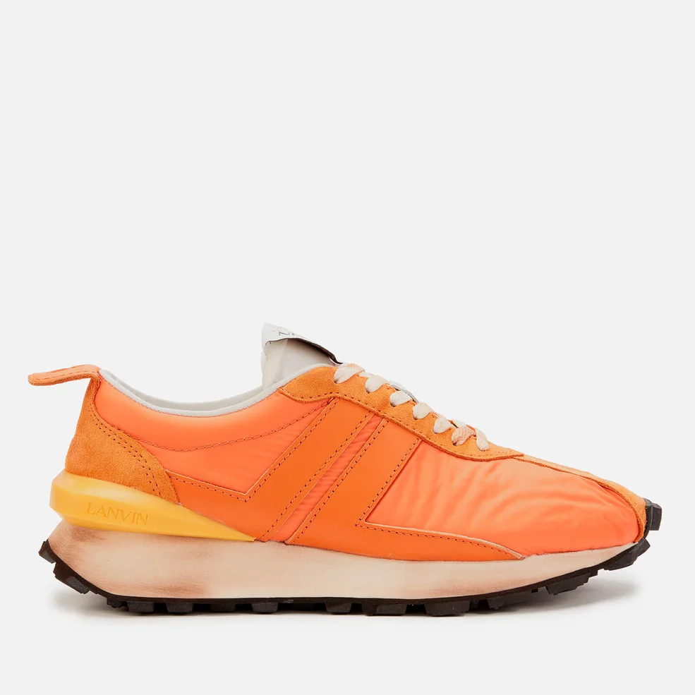 Lanvin Men's Running Sneaker in Nylon, Nappa And Suede - Orange Image 1