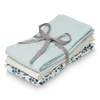 Cam Cam Muslin Cloth - Fiori, Light Blue, Crème White (Pack of 3) - Image 1