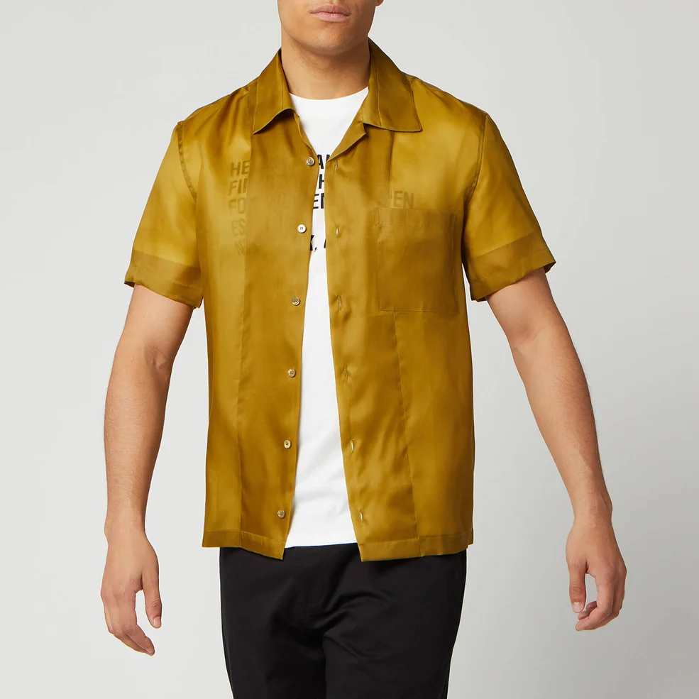Helmut Lang Men's Casual Fit Short Sleeve Shirt - Bronze Image 1