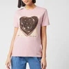 Coach 1941 Women's Black Jello Heart Classic T-Shirt - Baby Pink - Image 1