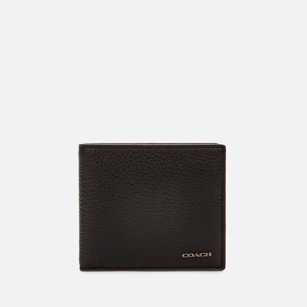 Coach Men's Pebble Leather Coin Wallet - Black Image 1
