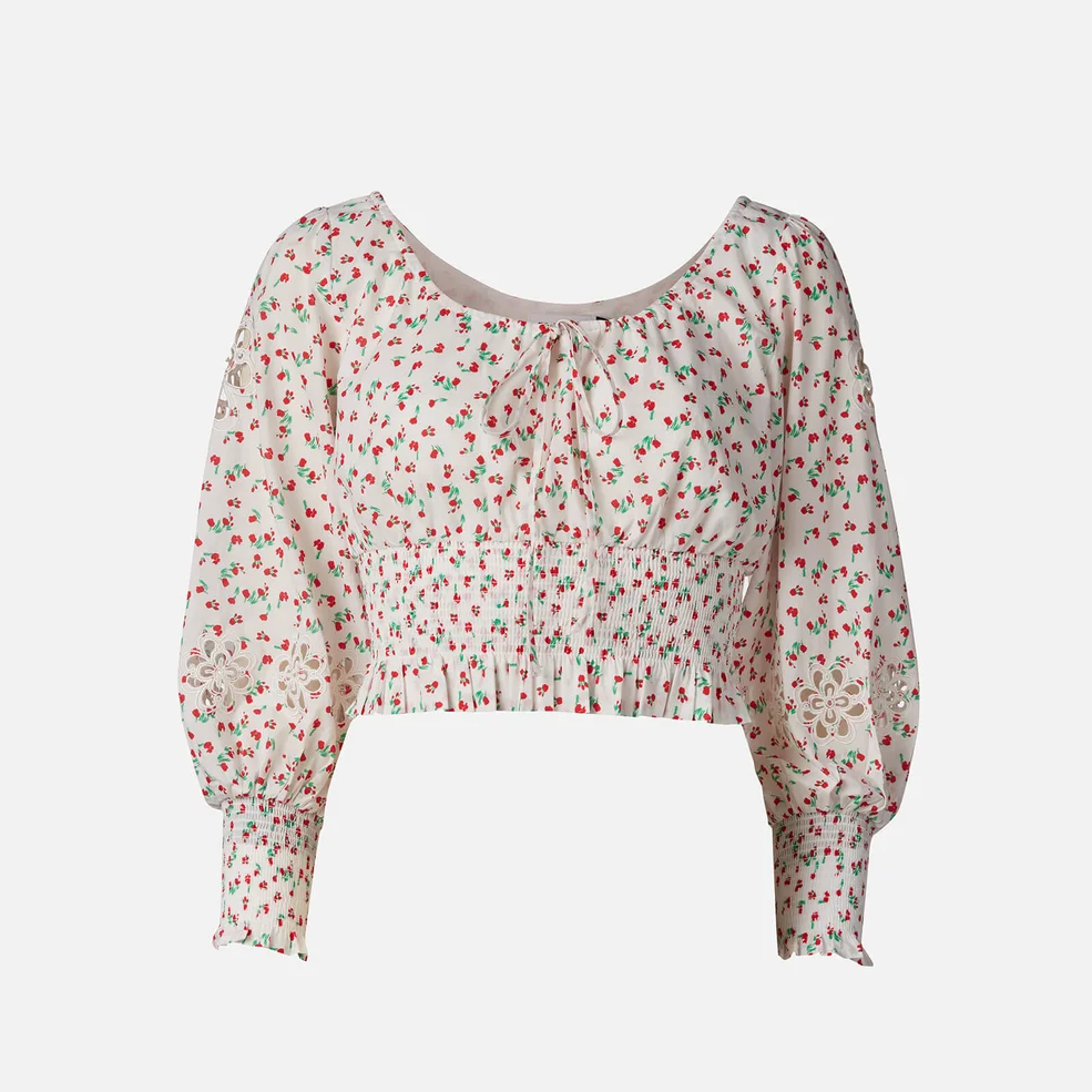 RIXO Women's Helena Top - Embroided Ditsy Floral Image 1