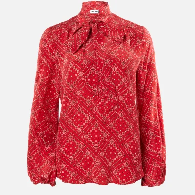 RIXO Women's Moss Blouse - Scarf Floral Red