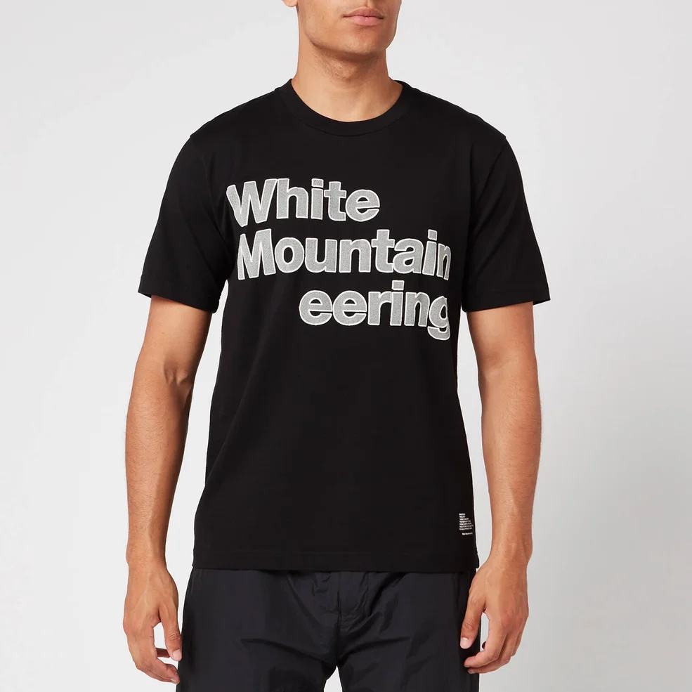 White Mountaineering Men's Printed Stitched Logo T-Shirt - Black Image 1