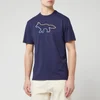 Maison Kitsuné Men's Rainbow Profile Fox Embroidery T-Shirt - Navy - Image 1