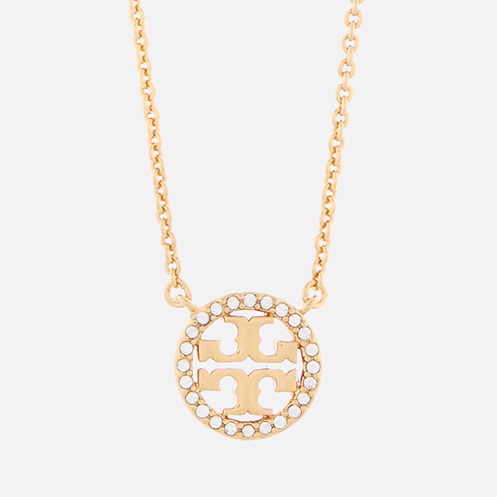 Tory Burch Women's Crystal Logo Delicate Necklace - Tory Gold Image 1