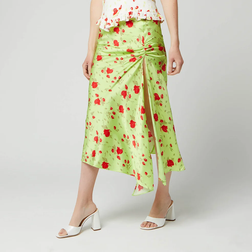 De La Vali Women's Caroline Midi Skirt - Green Rose Image 1
