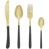 Bloomingville Stainless Steel Cutlery - Black/Gold (4 Pack) - Image 1