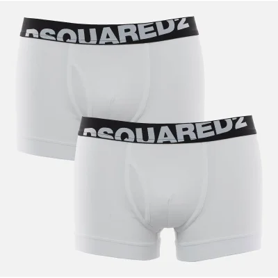 Dsquared2 Men's 2 Pack Slant Logo Boxer Shorts - White