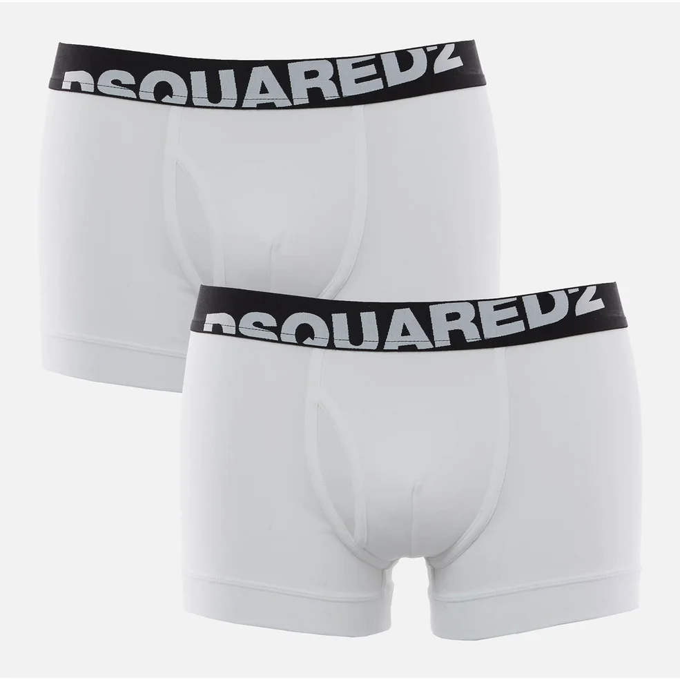Dsquared2 Men's 2 Pack Slant Logo Boxer Shorts - White Image 1