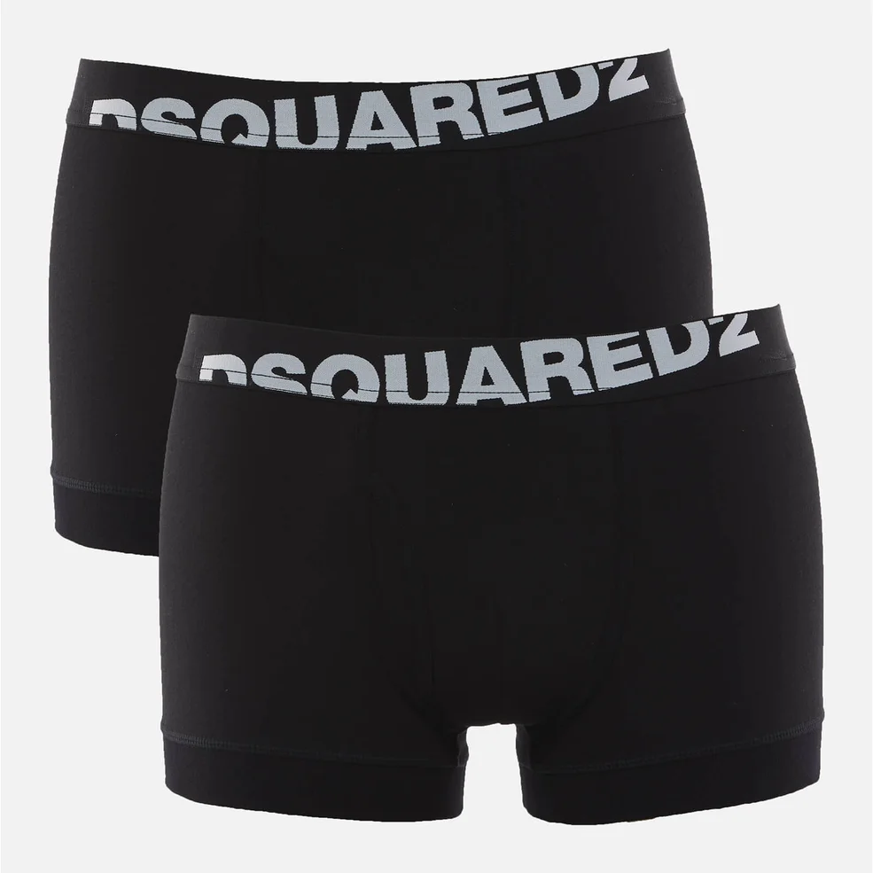 Dsquared2 Men's 2 Pack Slant Logo Boxer Shorts - Black Image 1