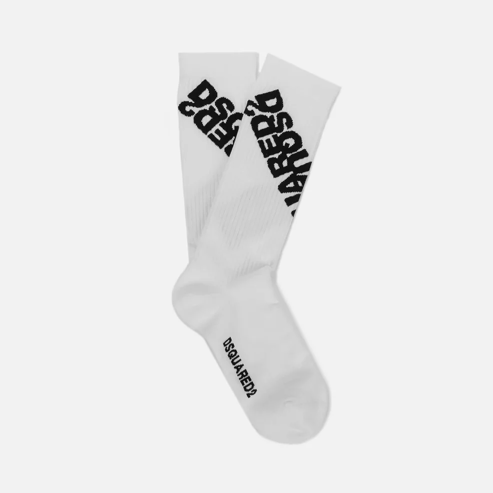 Dsquared2 Men's Wrap Logo Socks - White Image 1
