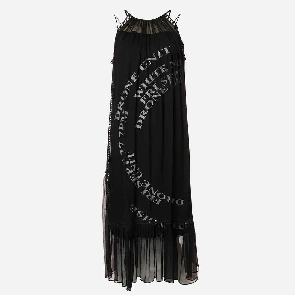 McQ Alexander McQueen Women's Printed Suzuka Maxi Dress - Black Image 1