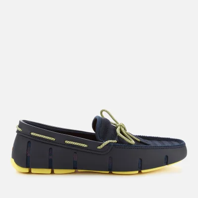 SWIMS Men's Knit Lace Loafers - Navy/Limelight