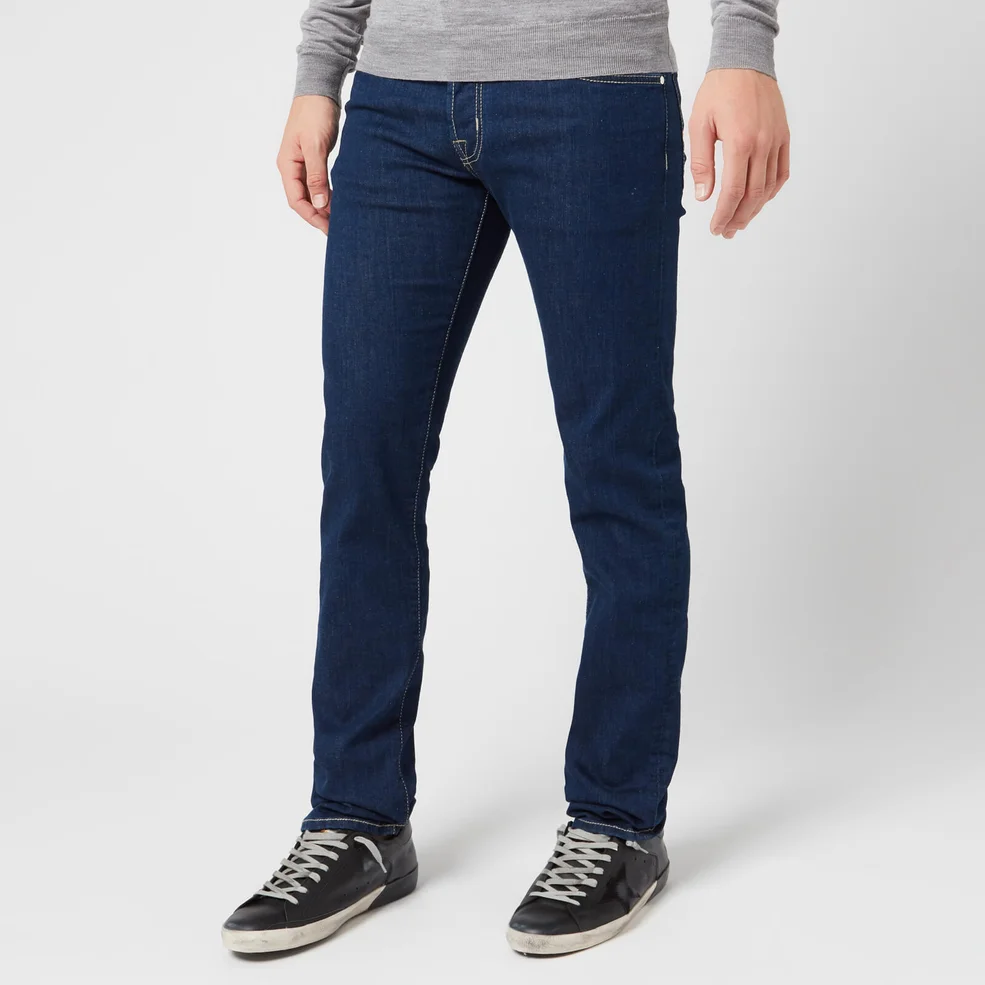 Jacob Cohen Men's Tan Badge Slim Denim Jeans - Dark Blue Image 1