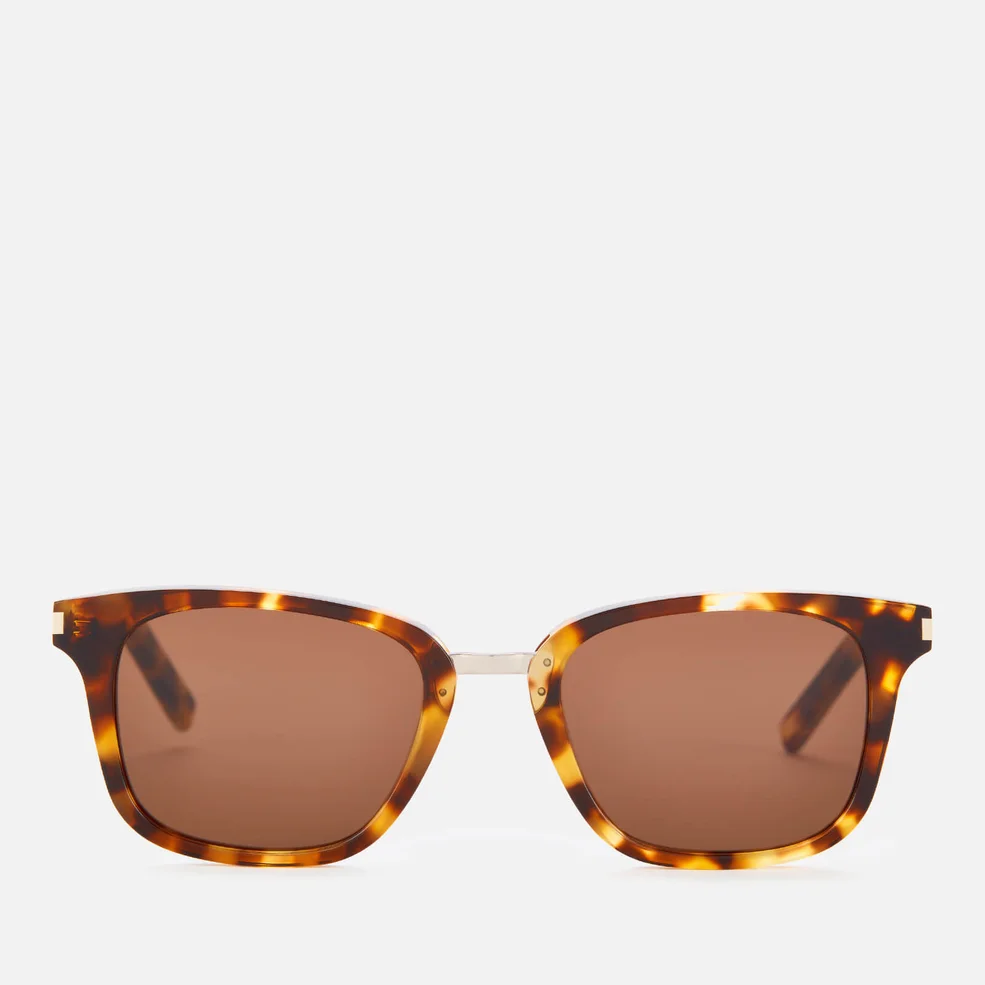 Saint Laurent Men's Sl 341 Wellington Frame Sunglasses - Havana/Brown Image 1
