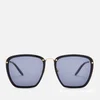 Gucci Men's Square Frame Sunglasses - Black/Gold/Grey - Image 1