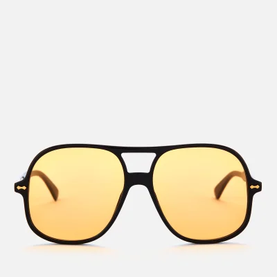 Gucci Men's Oversized Aviator Sunglasses - Black/Yellow