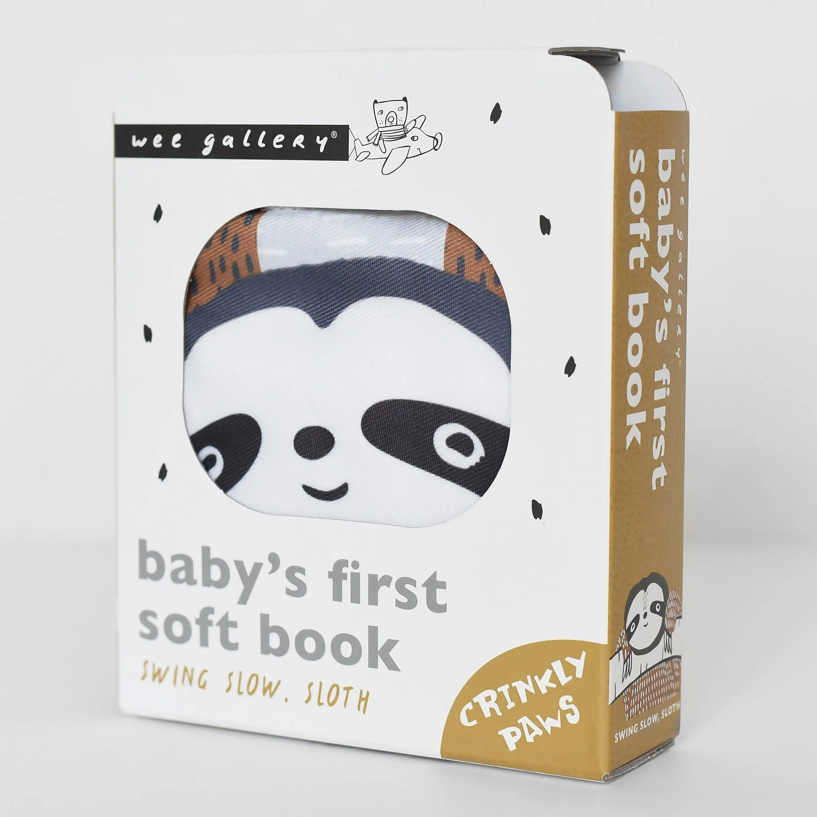 Wee Gallery Sloth Soft Cloth Book Image 1