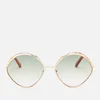 Chloé Women's Dani Round Frame Sunglasses - Gold/Green - Image 1
