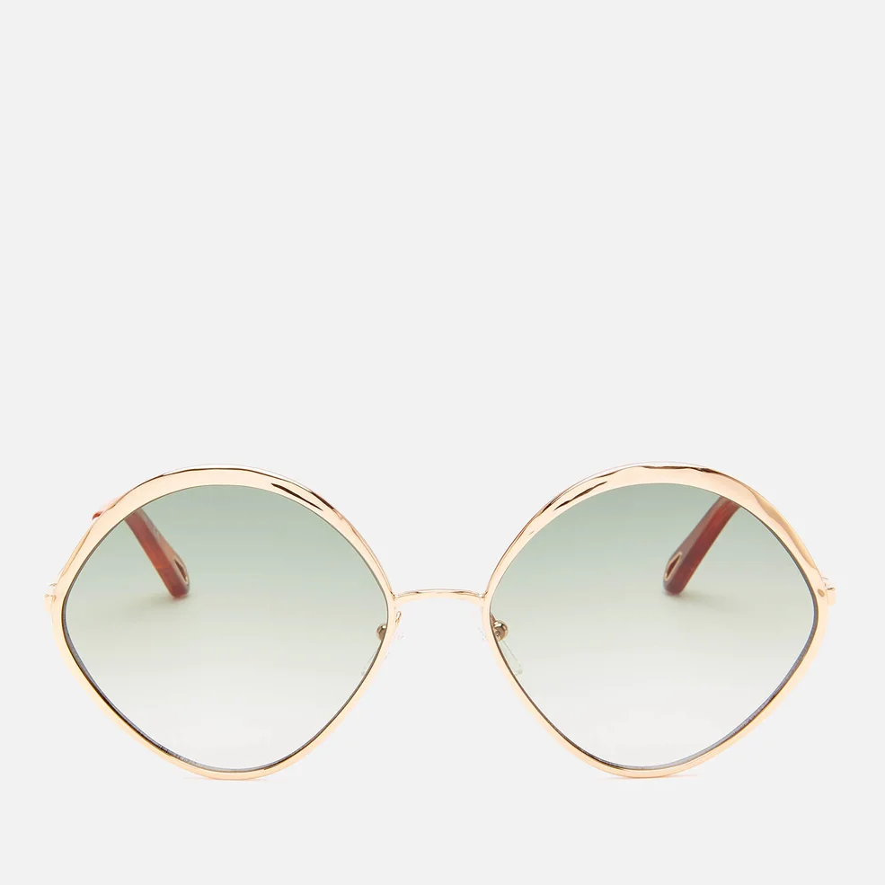 Chloé Women's Dani Round Frame Sunglasses - Gold/Green Image 1