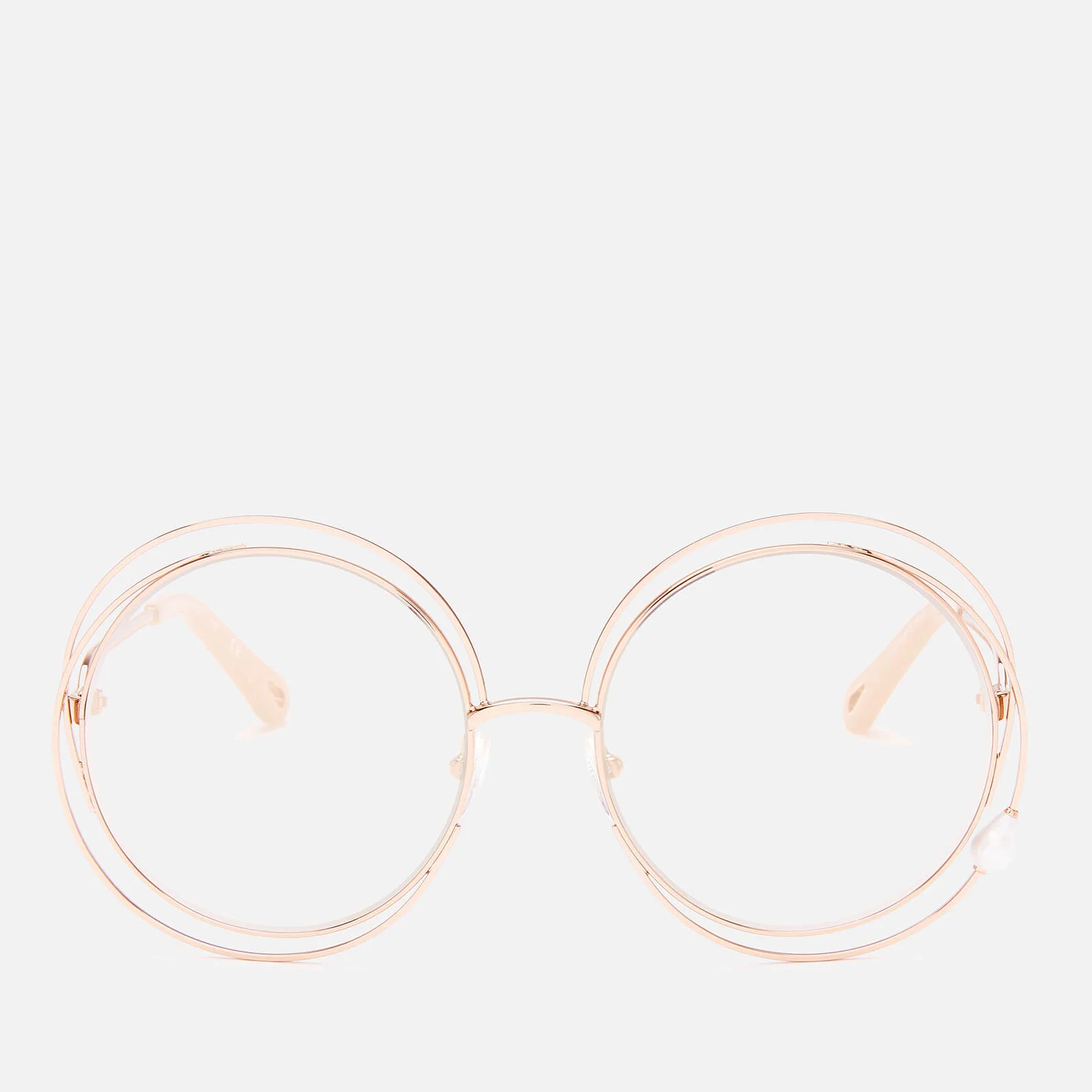 Chloé Women's Carlina Pearl Round Frame Sunglasses - Rose Gold/Pearl Image 1