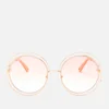 Chloé Women's Carlina Pearl Round Frame Sunglasses - Gold/Peach - Image 1