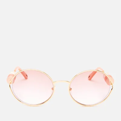 Chloé Women's Round Frame Beaded Sunglasses - Gold/Brown