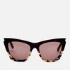 Saint Laurent Women's Kate Cat Eye Acetate Sunglasses - Havana/Black - Image 1