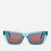 Saint Laurent Women's Mica Transparent Acetate Sunglasses - Blue/Black - Image 1