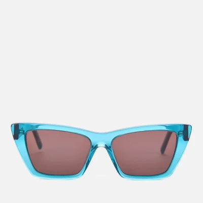 Saint Laurent Women's Mica Transparent Acetate Sunglasses - Blue/Black