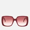 Gucci Women's Oversized Square Frame Acetate Sunglasses - Burgundy/Red - Image 1