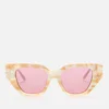 Gucci Women's Cat Eye Crystal Detail Sunglasses - White/Silver/Pink - Image 1