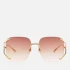 Gucci Women's Oversized Square Frame Sunglasses - Gold/Brown - Image 1
